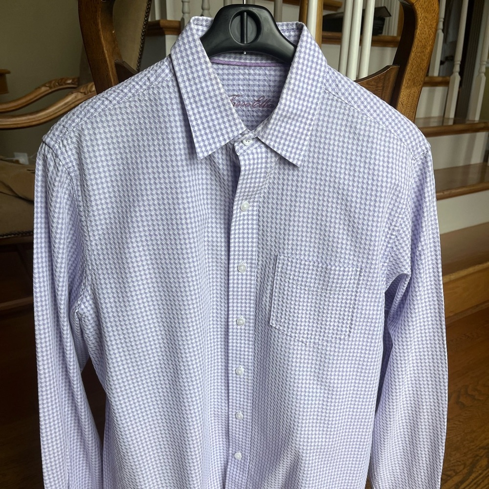 Tasso Elba Houndstooth Textured Long-Sleeve Men’s Shirt